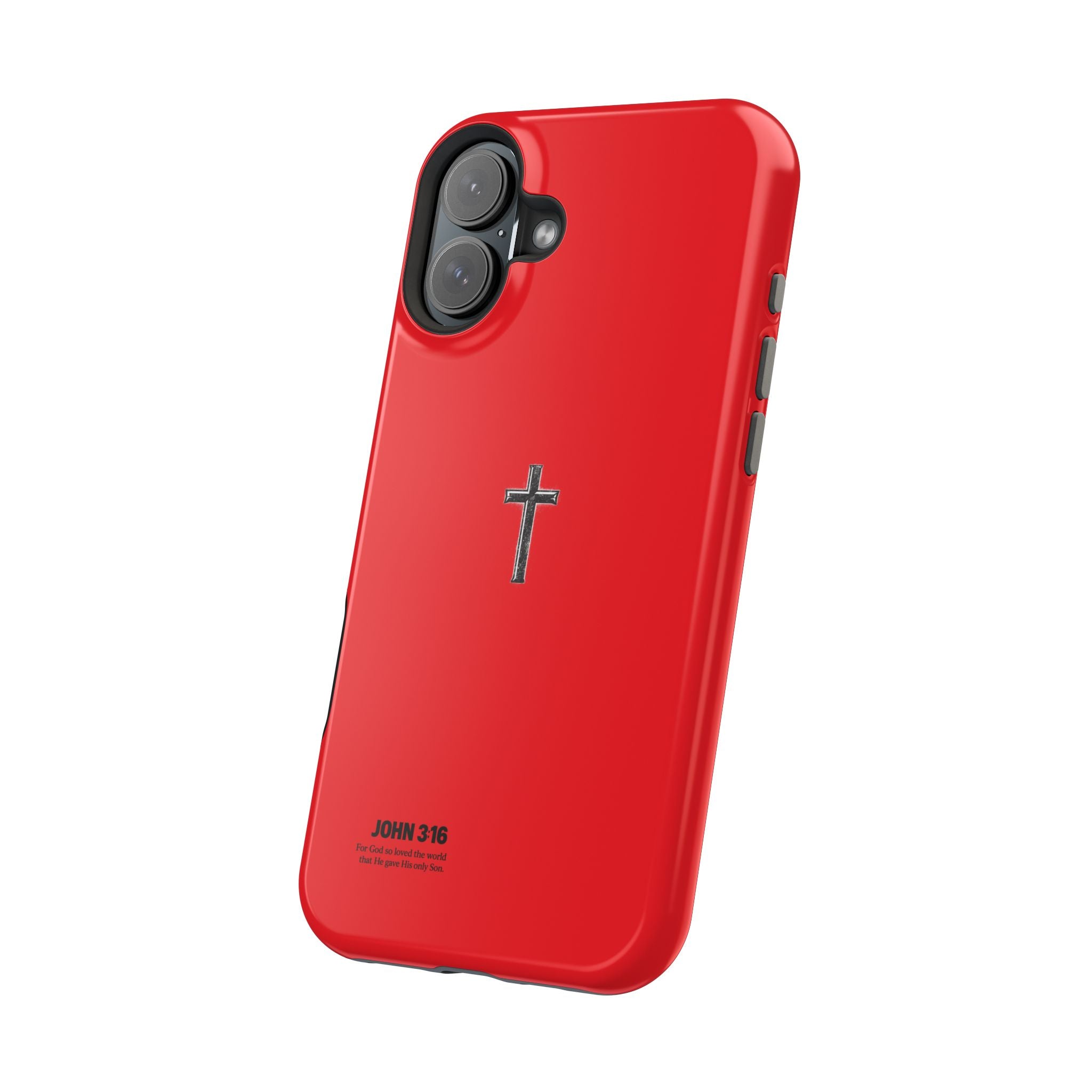 3:16 Cross Magnetic Impact-Resistant Phone Case Red