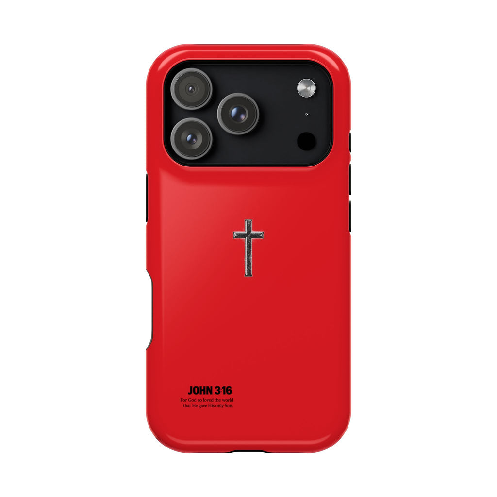 3:16 Cross Magnetic Impact-Resistant Phone Case Red