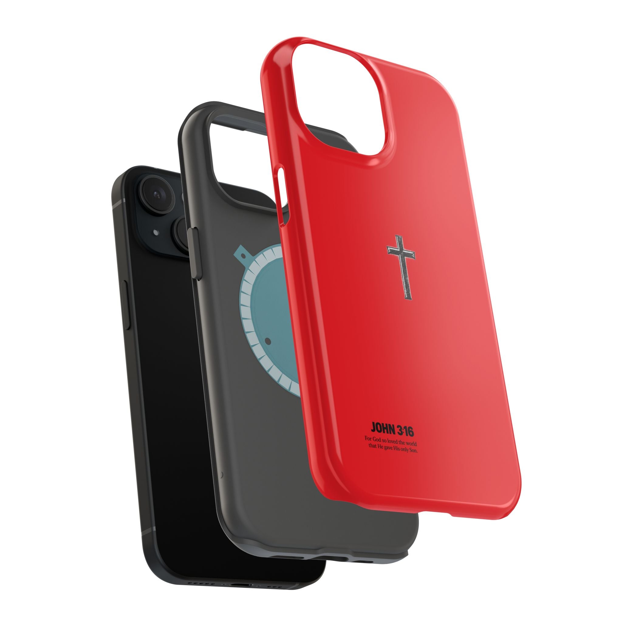 3:16 Cross Magnetic Impact-Resistant Phone Case Red