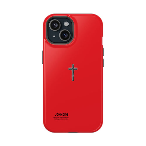 3:16 Cross Magnetic Impact-Resistant Phone Case Red