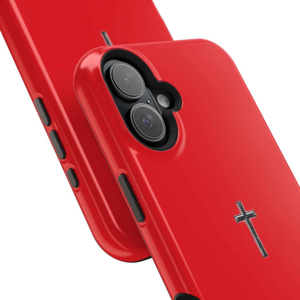 3:16 Cross Magnetic Impact-Resistant Phone Case Red