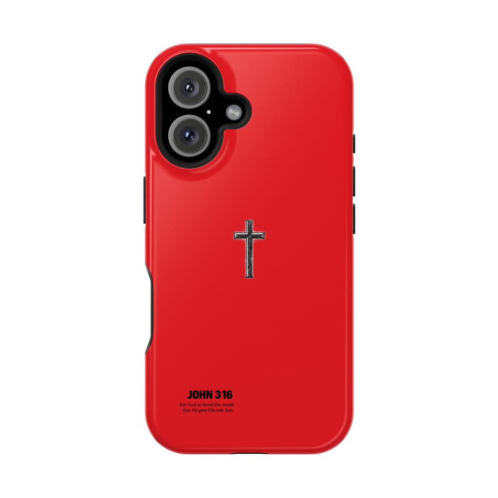 3:16 Cross Magnetic Impact-Resistant Phone Case Red
