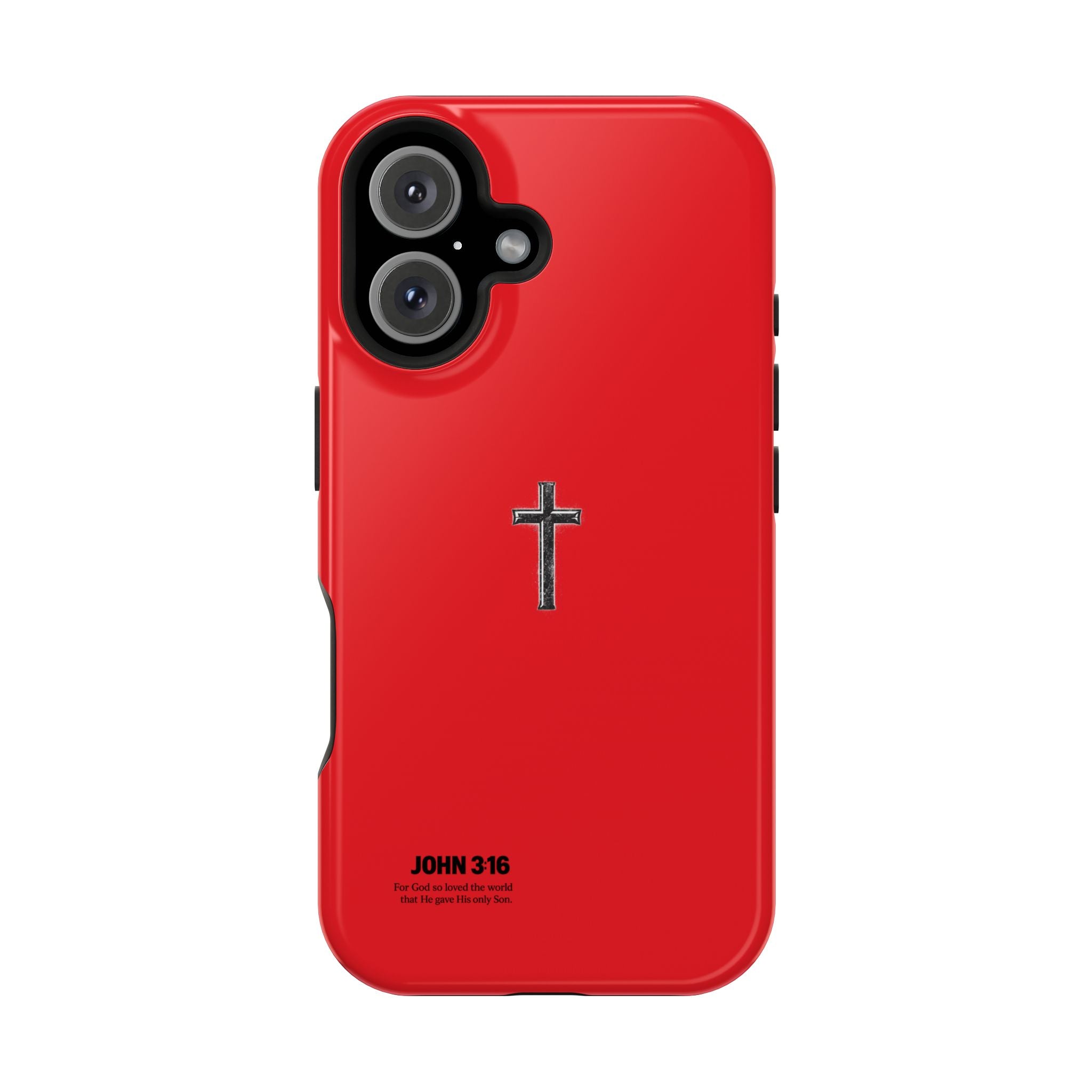 3:16 Cross Magnetic Impact-Resistant Phone Case Red