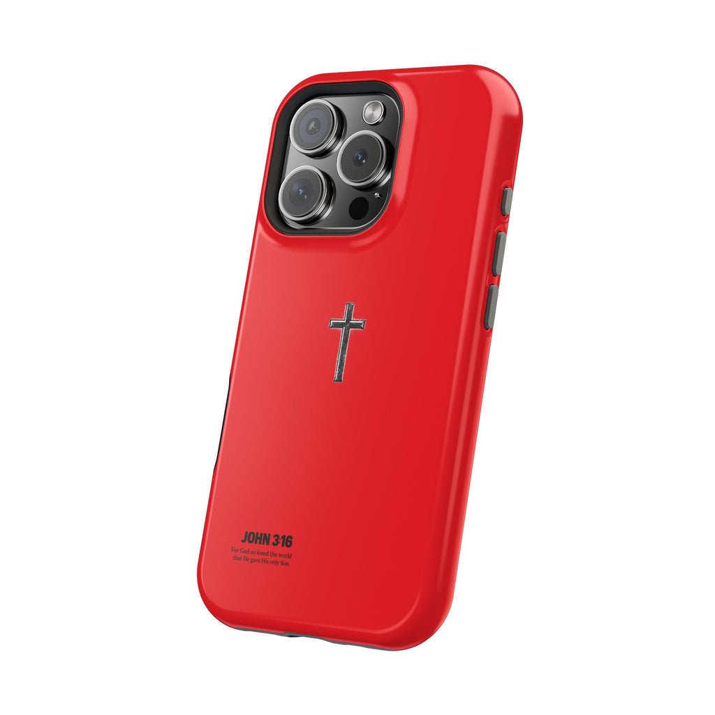 3:16 Cross Magnetic Impact-Resistant Phone Case Red