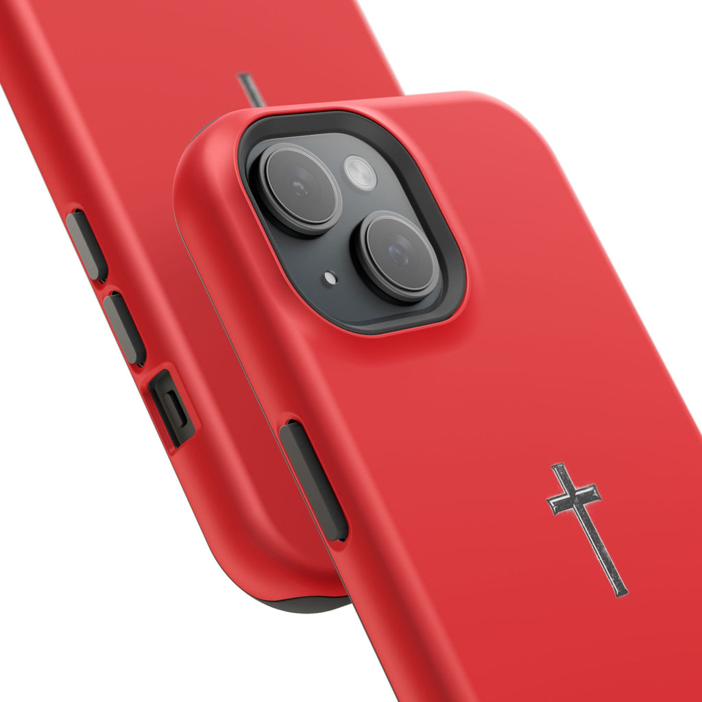3:16 Cross Magnetic Impact-Resistant Phone Case Red