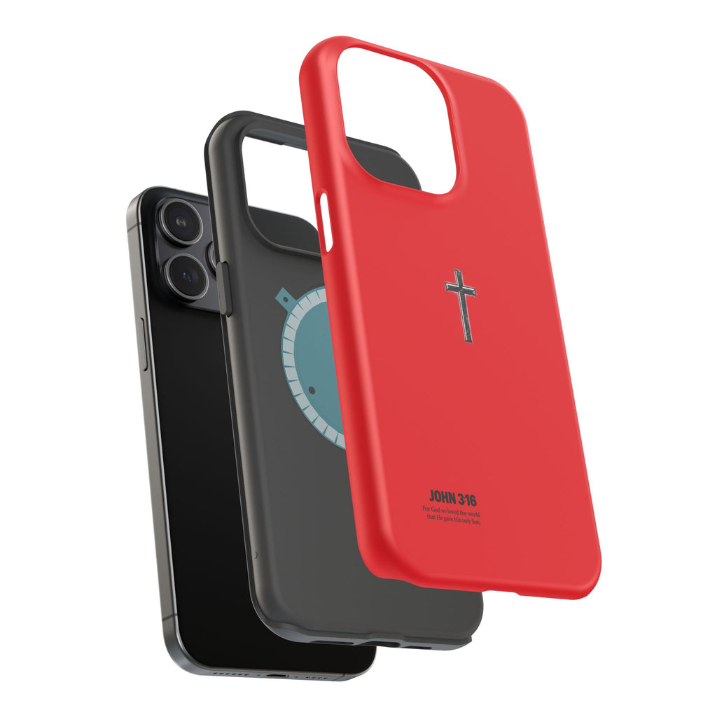 3:16 Cross Magnetic Impact-Resistant Phone Case Red