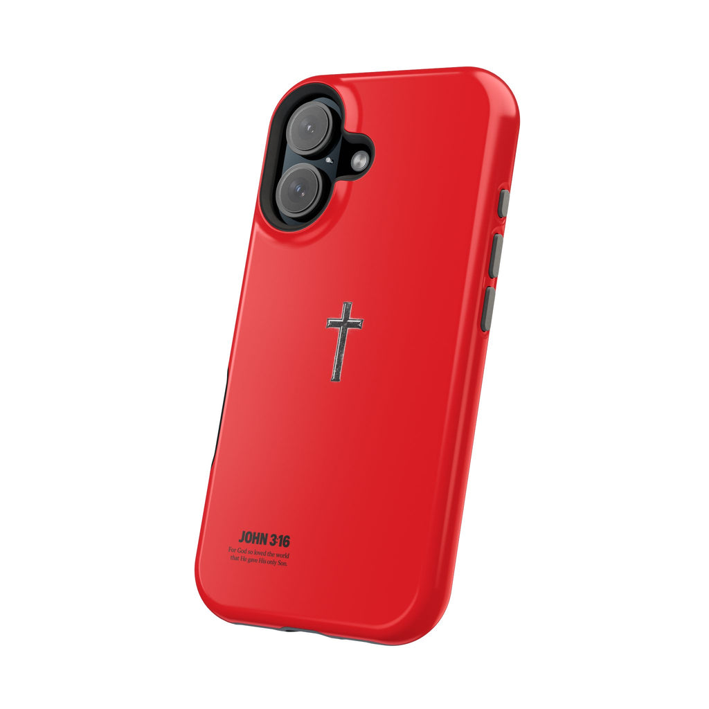 3:16 Cross Magnetic Impact-Resistant Phone Case Red