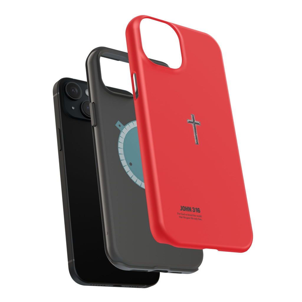 3:16 Cross Magnetic Impact-Resistant Phone Case Red