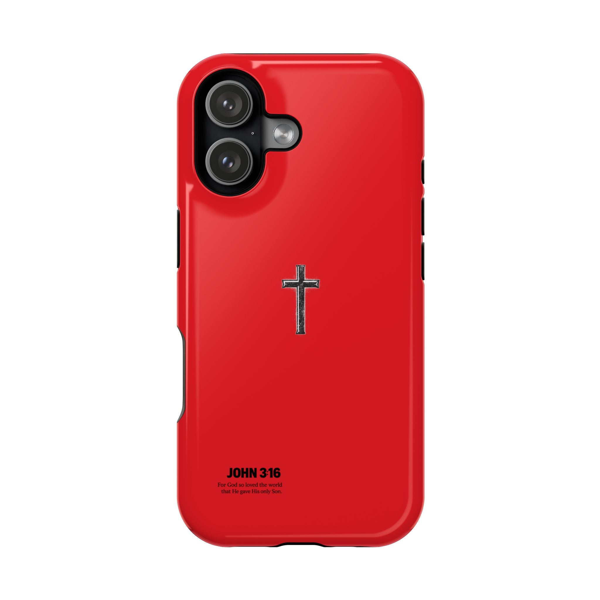 3:16 Cross Magnetic Impact-Resistant Phone Case Red
