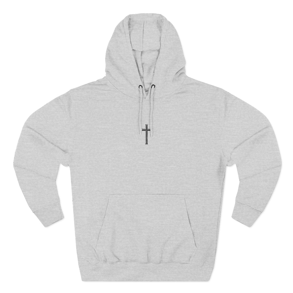 Matthew 5:11 Cross Hoodie — Christian Faith Pullover with Scripture Back Print
