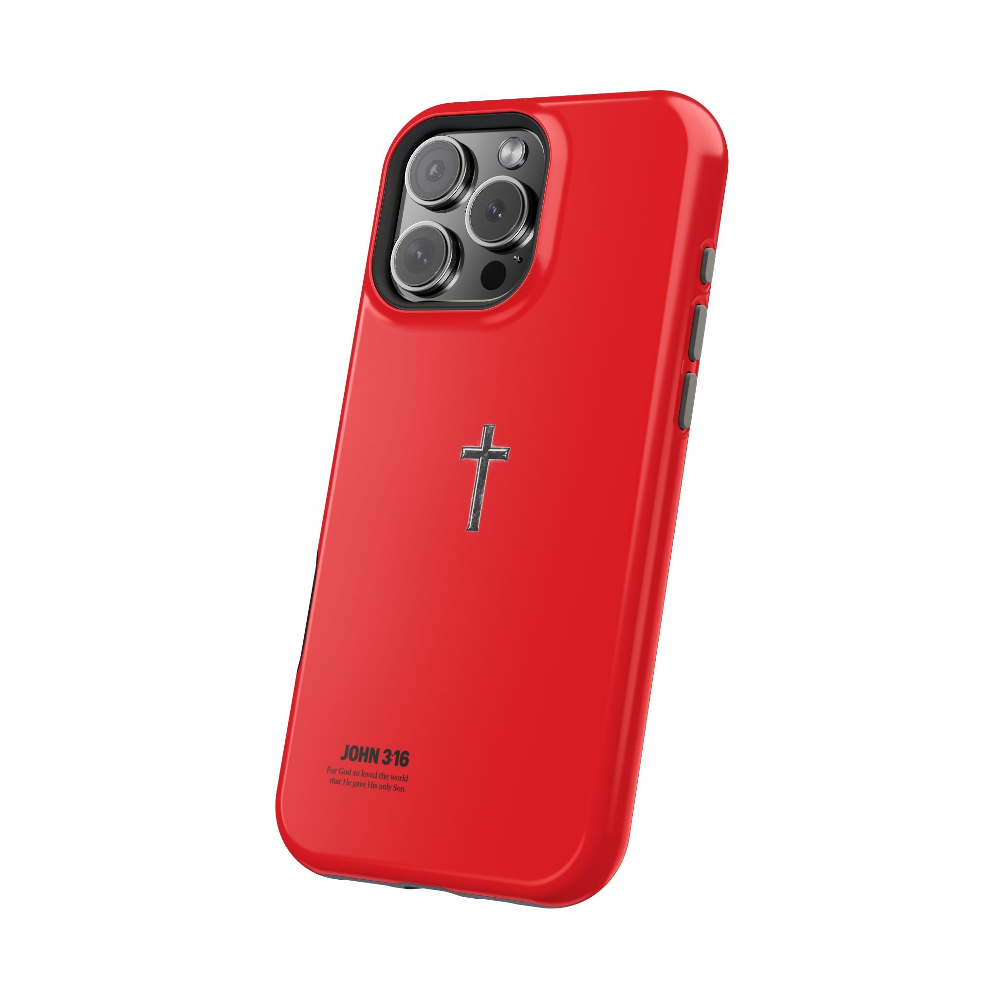 3:16 Cross Magnetic Impact-Resistant Phone Case Red